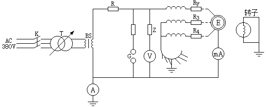 發電(diàn)機(jī)定子(zǐ)交流耐壓試驗接線圖