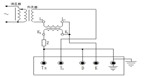 智能(néng)型互感器(qì)校(xiào)驗儀的(de)電(diàn)流互感器(qì)自(zì)校(xiào)接線圖